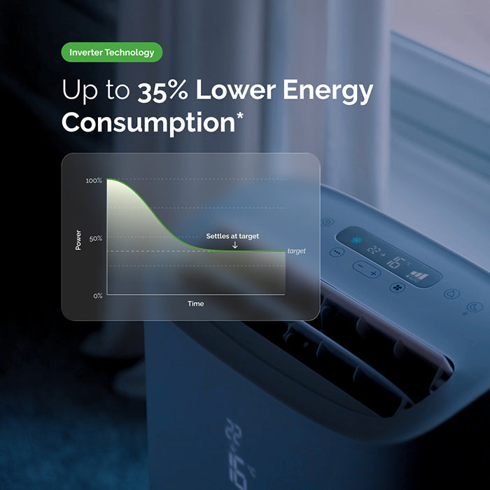 Meaco Cirro+® 16000 BTU Super Quiet Inverter Smart Portable Air Conditioner & Heater